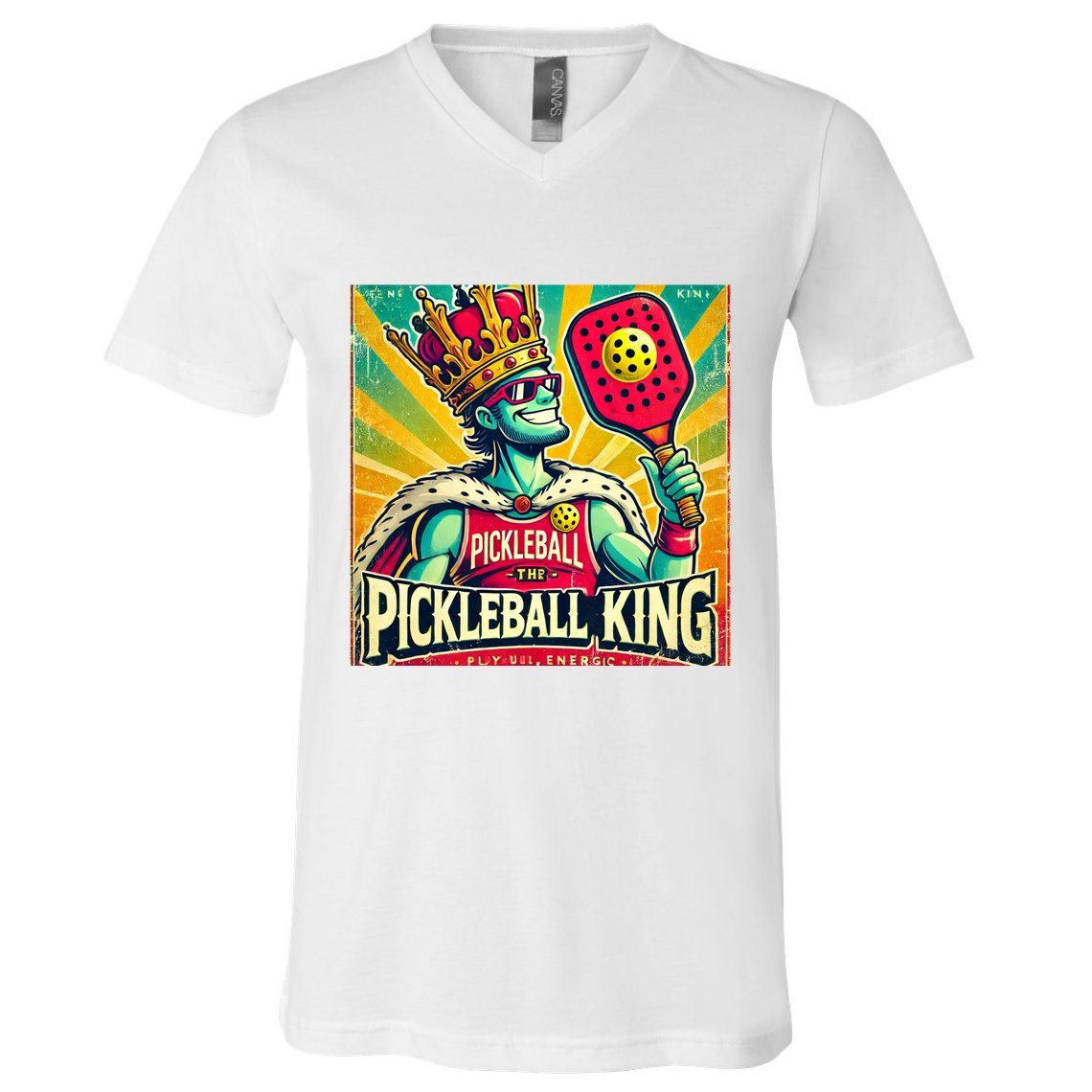 Vintage Pickleball King V-Neck T-Shirt