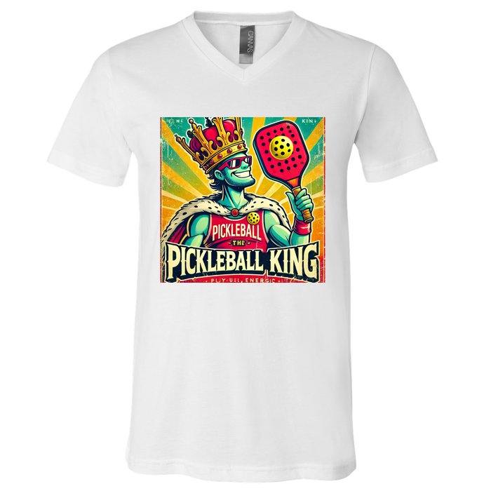 Vintage Pickleball King V-Neck T-Shirt