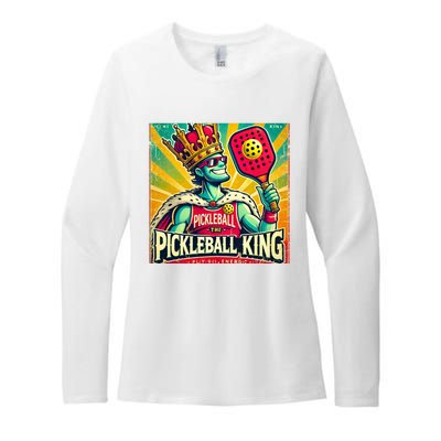 Vintage Pickleball King Womens CVC Long Sleeve Shirt