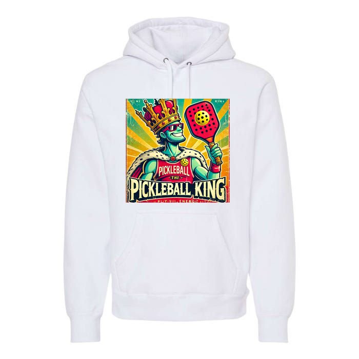 Vintage Pickleball King Premium Hoodie