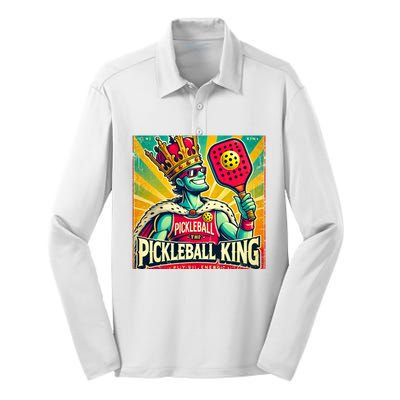 Vintage Pickleball King Silk Touch Performance Long Sleeve Polo