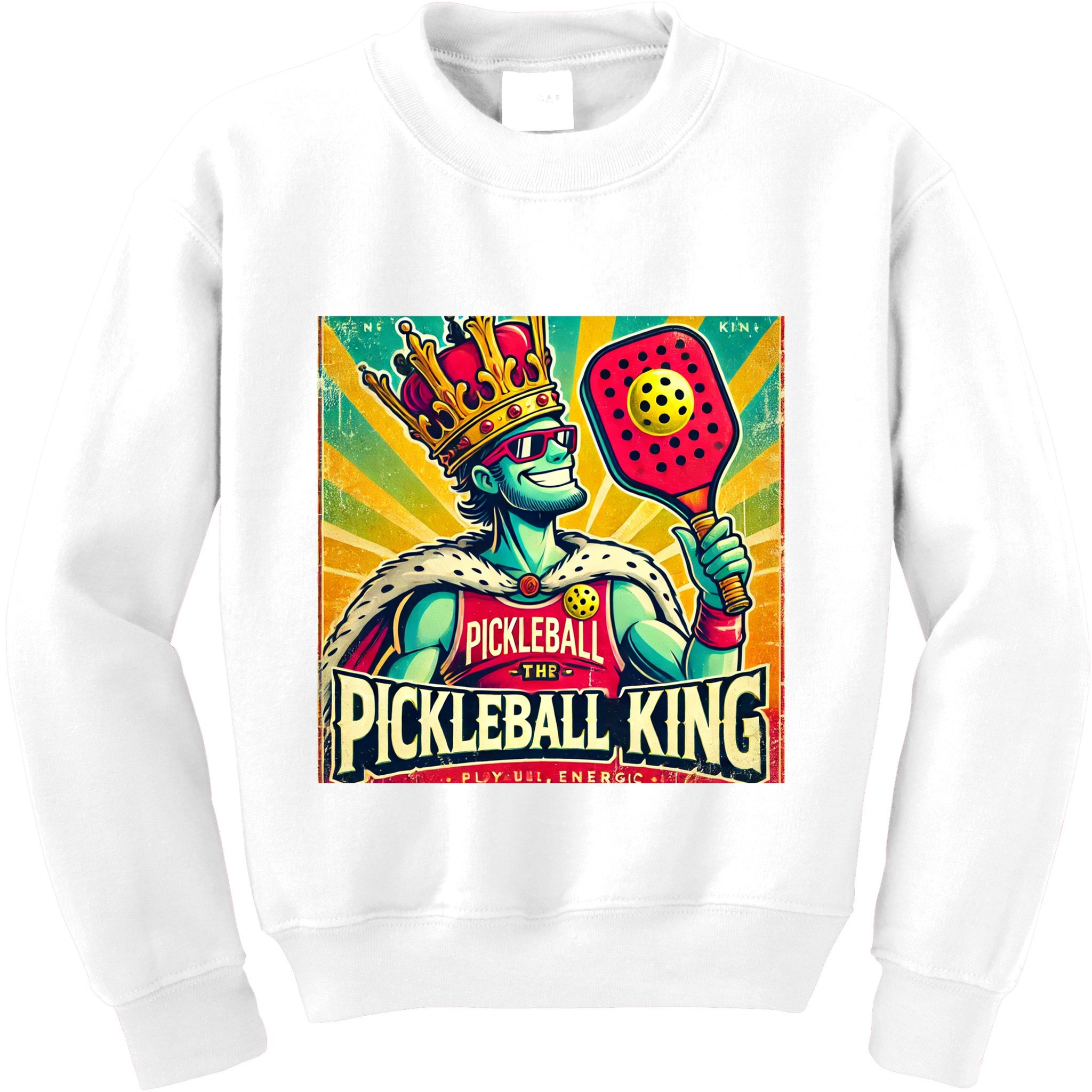 Vintage Pickleball King Kids Sweatshirt