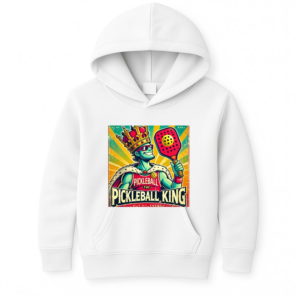 Vintage Pickleball King Kids Hoodie