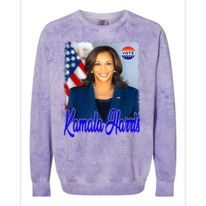 Vote President Kamala Harris 2024 Colorblast Crewneck Sweatshirt