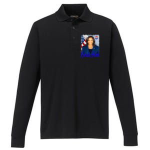 Vote President Kamala Harris 2024 Performance Long Sleeve Polo