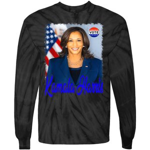 Vote President Kamala Harris 2024 Tie-Dye Long Sleeve Shirt