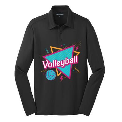 Volleyball Player Lover Ball Silk Touch Performance Long Sleeve Polo