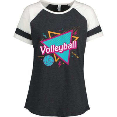 Volleyball Player Lover Ball Enza Ladies Jersey Colorblock Tee