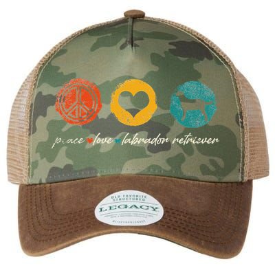 Vintage Peace Love Labrador Retriever Dog Lover Gifts Legacy Tie Dye Trucker Hat