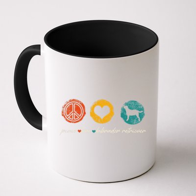 Vintage Peace Love Labrador Retriever Dog Lover Gifts Mug