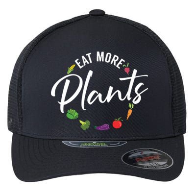 Veganism Plant Lover Eat More Plants Kale Vegan Flexfit Unipanel Trucker Cap