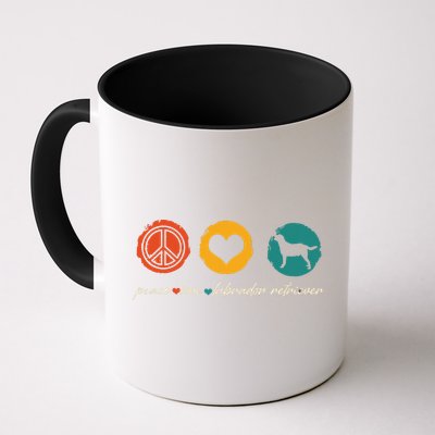 Vintage Peace Love Labrador Retriever Dog Lover Gifts Mug