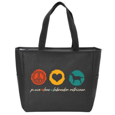 Vintage Peace Love Labrador Retriever Dog Lover Gifts Zip Tote Bag