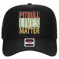 Vintage Pitbull Lives Matter Love Pitbulls High Crown Mesh Back Trucker Hat