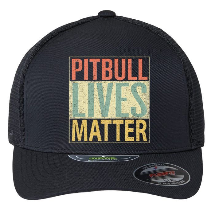 Vintage Pitbull Lives Matter Love Pitbulls Flexfit Unipanel Trucker Cap