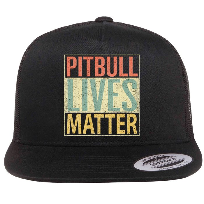 Vintage Pitbull Lives Matter Love Pitbulls Flat Bill Trucker Hat