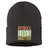 Vintage Pitbull Lives Matter Love Pitbulls Sustainable Knit Beanie