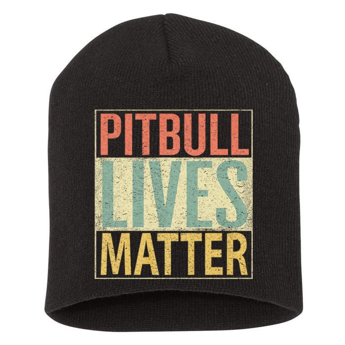 Vintage Pitbull Lives Matter Love Pitbulls Short Acrylic Beanie