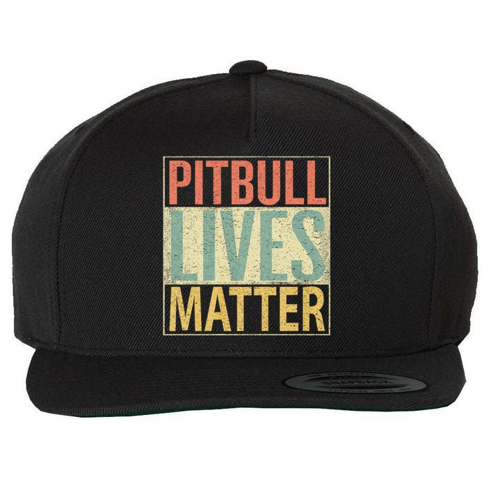 Vintage Pitbull Lives Matter Love Pitbulls Wool Snapback Cap