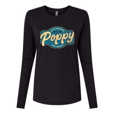 Vintage Poppy Like A Grandpa But Cooler Grandpa Poppy Womens Cotton Relaxed Long Sleeve T-Shirt