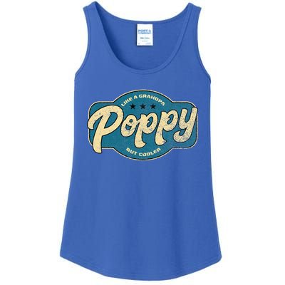 Vintage Poppy Like A Grandpa But Cooler Grandpa Poppy Ladies Essential Tank