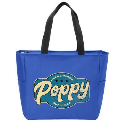 Vintage Poppy Like A Grandpa But Cooler Grandpa Poppy Zip Tote Bag