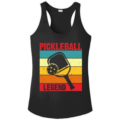 Vintage Pickleball Legend Paddles Player Sport Gift Ladies PosiCharge Competitor Racerback Tank
