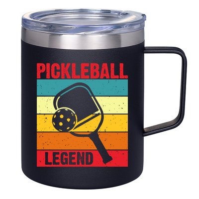 Vintage Pickleball Legend Paddles Player Sport Gift 12oz Stainless Steel Coffee Mug