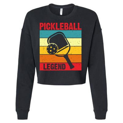 Vintage Pickleball Legend Paddles Player Sport Gift Cropped Pullover Crew