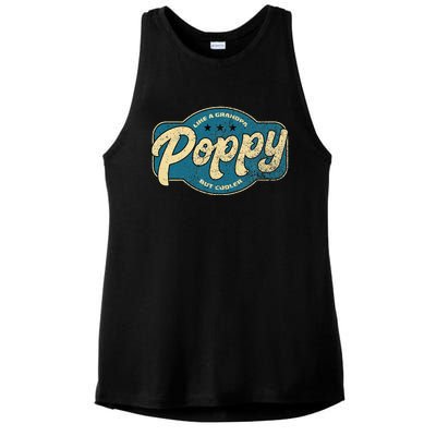 Vintage Poppy Like A Grandpa But Cooler Grandpa Poppy Ladies PosiCharge Tri-Blend Wicking Tank