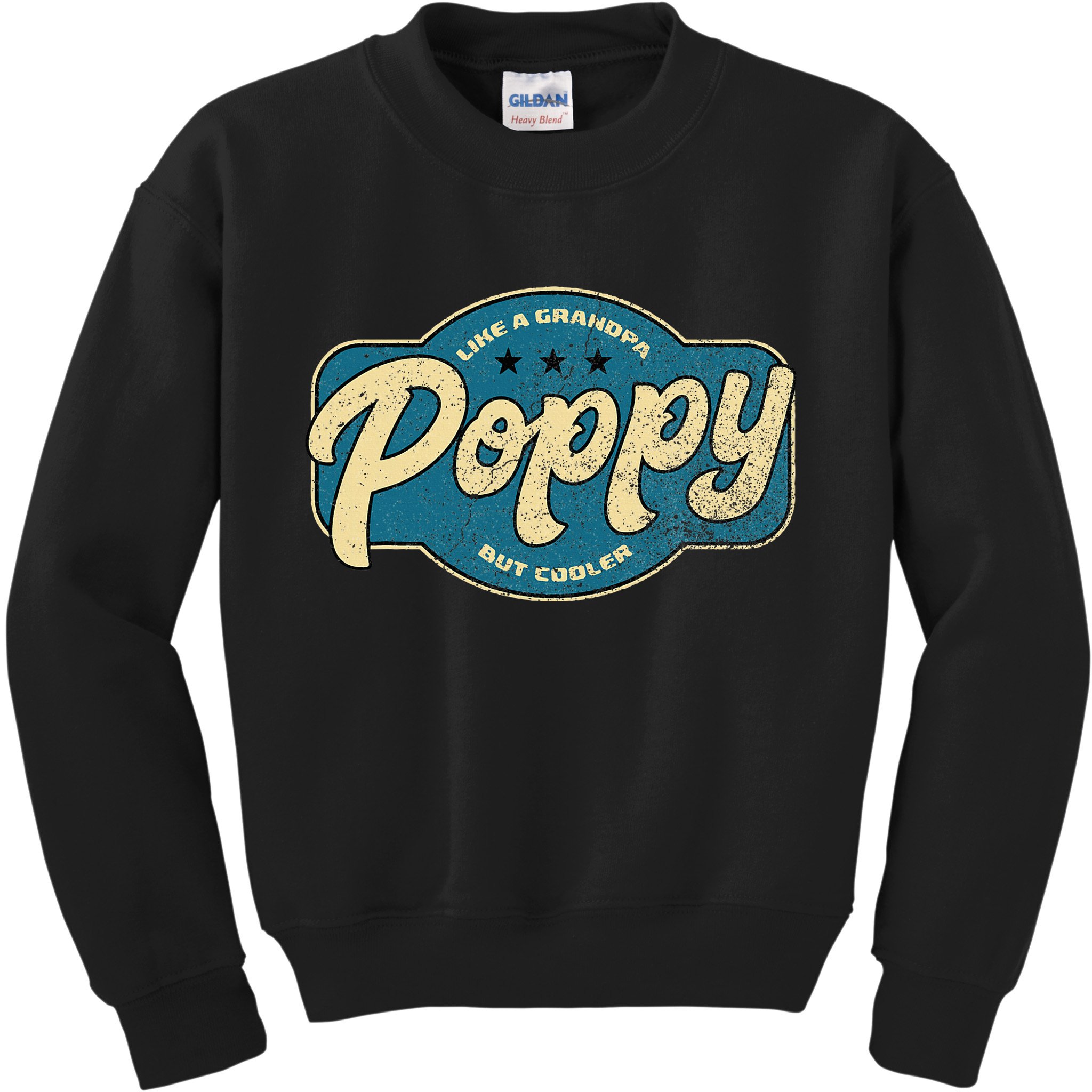 Vintage Poppy Like A Grandpa But Cooler Grandpa Poppy Kids Sweatshirt