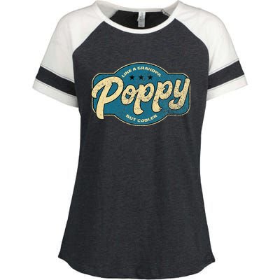 Vintage Poppy Like A Grandpa But Cooler Grandpa Poppy Enza Ladies Jersey Colorblock Tee