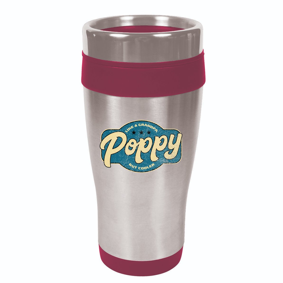 Vintage Poppy Like A Grandpa But Cooler Grandpa Poppy 16oz Travel Tumbler