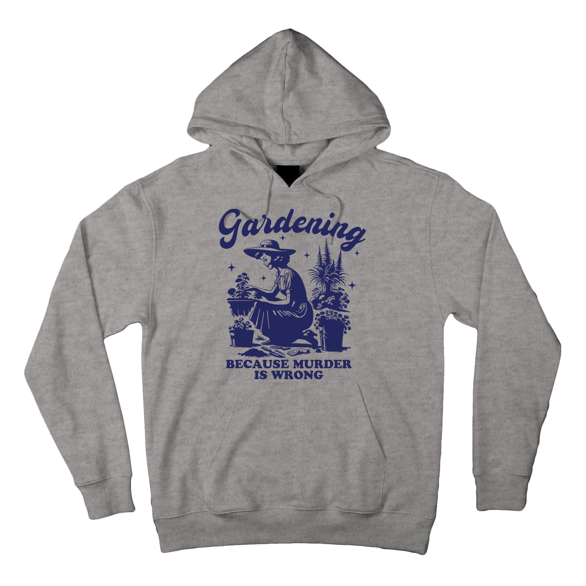 Vintage Plant Mom Gardening Because Murder Is Wrong Women Tall Hoodie