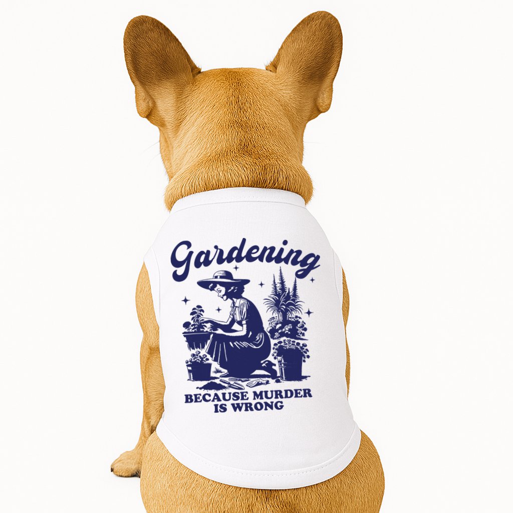 Vintage Plant Mom Gardening Because Murder Is Wrong Women Doggie Tank