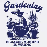 Vintage Plant Mom Gardening Because Murder Is Wrong Women Button