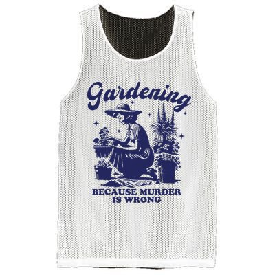 Vintage Plant Mom Gardening Because Murder Is Wrong Women Mesh Reversible Basketball Jersey Tank