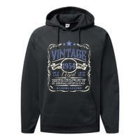 Vintage Premium Made In 1954 Classic Birthday Performance Fleece Hoodie