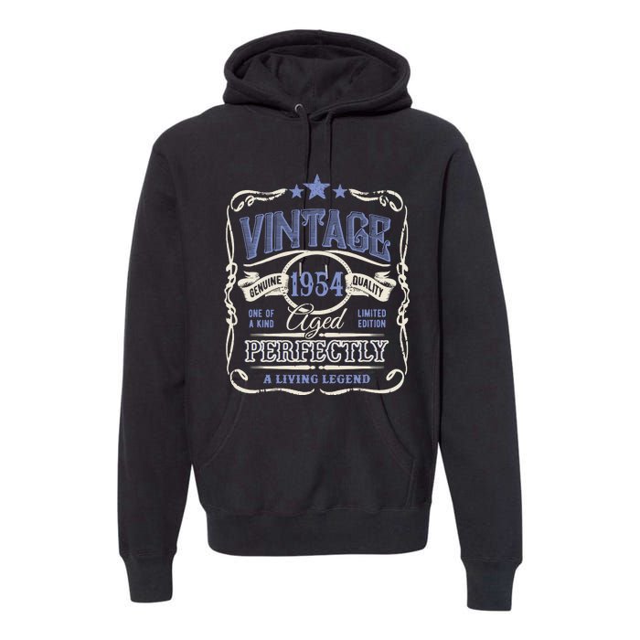 Vintage Premium Made In 1954 Classic Birthday Premium Hoodie