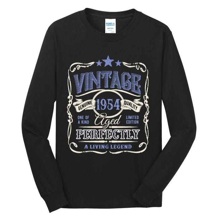 Vintage Premium Made In 1954 Classic Birthday Tall Long Sleeve T-Shirt