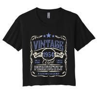 Vintage Premium Made In 1954 Classic Birthday Women's Crop Top Tee