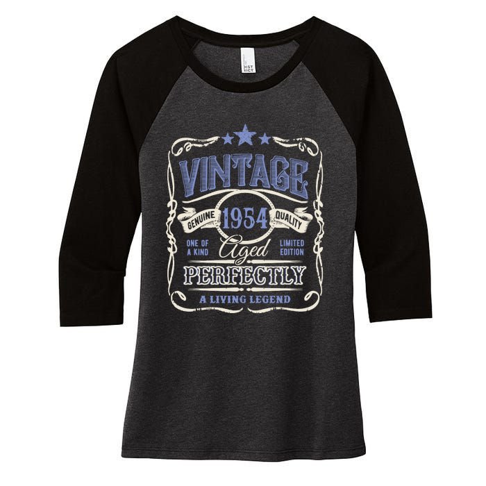 Vintage Premium Made In 1954 Classic Birthday Women's Tri-Blend 3/4-Sleeve Raglan Shirt