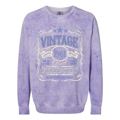 Vintage Premium Made In 1961 Classic Birthday Colorblast Crewneck Sweatshirt