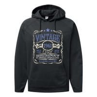 Vintage Premium Made In 1961 Classic Birthday Performance Fleece Hoodie