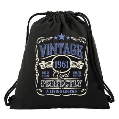 Vintage Premium Made In 1961 Classic Birthday Drawstring Bag