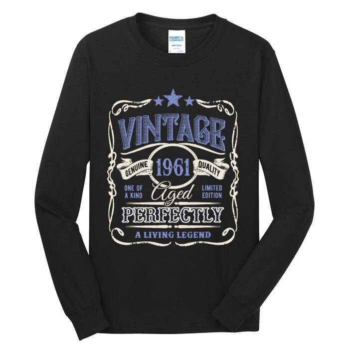 Vintage Premium Made In 1961 Classic Birthday Tall Long Sleeve T-Shirt