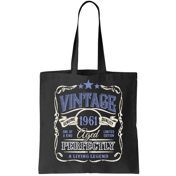 Vintage Premium Made In 1961 Classic Birthday Tote Bag