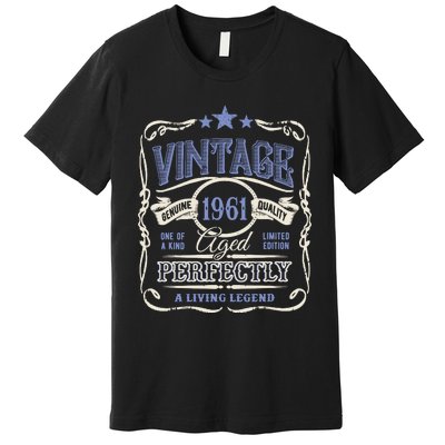 Vintage Premium Made In 1961 Classic Birthday Premium T-Shirt