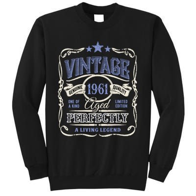 Vintage Premium Made In 1961 Classic Birthday Tall Sweatshirt