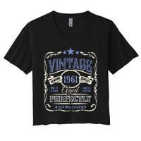 Vintage Premium Made In 1961 Classic Birthday Women's Crop Top Tee